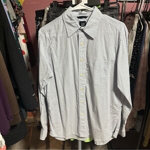 GAP Men's Light Blue Pinstripe Shirt